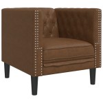 vidaXL Set canapele Chesterfield perne 3 piese maro piele întoarsă eco vidaXL Set canapele Chesterfield perne 3 piese maro piele întoarsă eco