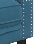 vidaXL Set canapele Chesterfield perne rulou 2 piese albastru catifea vidaXL Set canapele Chesterfield perne rulou 2 piese albastru catifea