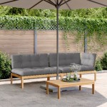 vidaXL Set canapele grădină cu perne din paleți, 3 piese, lemn acacia vidaXL Set canapele grădină cu perne din paleți, 3 piese, lemn acacia