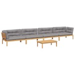 vidaXL Set canapele de grădină cu perne din paleți 5 piese lemn acacia vidaXL Set canapele de grădină cu perne din paleți 5 piese lemn acacia