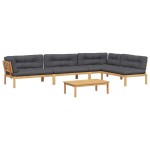 vidaXL Set canapele de grădină cu perne din paleți 5 piese lemn acacia vidaXL Set canapele de grădină cu perne din paleți 5 piese lemn acacia