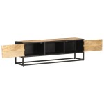 vidaXL Comodă TV cu ușă sculpată, 130 x 30 x 40 cm, lemn mango brut vidaXL Comodă TV cu ușă sculpată, 130 x 30 x 40 cm, lemn mango brut