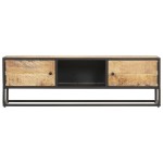 vidaXL Comodă TV cu ușă sculpată, 130 x 30 x 40 cm, lemn mango brut vidaXL Comodă TV cu ușă sculpată, 130 x 30 x 40 cm, lemn mango brut