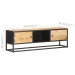 vidaXL Comodă TV cu ușă sculpată, 130 x 30 x 40 cm, lemn mango brut vidaXL Comodă TV cu ușă sculpată, 130 x 30 x 40 cm, lemn mango brut