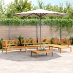 vidaXL Set canapea grădină din paleți, 5 piese, lemn masiv de acacia vidaXL Set canapea grădină din paleți, 5 piese, lemn masiv de acacia
