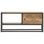 vidaXL Comodă TV cu ușă sculpată, 90 x 30 x 40 cm, lemn de mango brut vidaXL Comodă TV cu ușă sculpată, 90 x 30 x 40 cm, lemn de mango brut