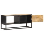 vidaXL Comodă TV cu ușă sculpată, 90 x 30 x 40 cm, lemn de mango brut vidaXL Comodă TV cu ușă sculpată, 90 x 30 x 40 cm, lemn de mango brut