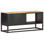 vidaXL Comodă TV cu ușă sculpată, 90 x 30 x 40 cm, lemn de mango brut vidaXL Comodă TV cu ușă sculpată, 90 x 30 x 40 cm, lemn de mango brut