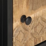 vidaXL Comodă TV cu ușă sculpată, 90 x 30 x 40 cm, lemn de mango brut vidaXL Comodă TV cu ușă sculpată, 90 x 30 x 40 cm, lemn de mango brut