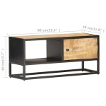 vidaXL Comodă TV cu ușă sculpată, 90 x 30 x 40 cm, lemn de mango brut vidaXL Comodă TV cu ușă sculpată, 90 x 30 x 40 cm, lemn de mango brut