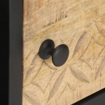 vidaXL Măsuță de cafea cu ușă sculptată 90x55x 36 cm lemn mango brut vidaXL Măsuță de cafea cu ușă sculptată 90x55x 36 cm lemn mango brut