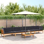 vidaXL Set canapele de grădină cu perne din paleți 5 piese lemn acacia