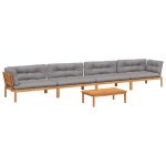 vidaXL Set canapele de grădină cu perne din paleți 5 piese lemn acacia vidaXL Set canapele de grădină cu perne din paleți 5 piese lemn acacia