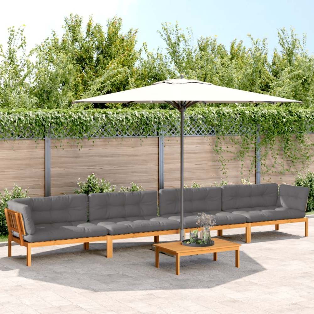 vidaXL Set canapele de grădină cu perne din paleți 5 piese lemn acacia