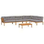vidaXL Set canapele de grădină cu perne din paleți 5 piese lemn acacia