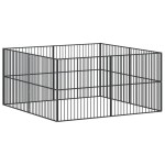 vidaXL Țarc pentru câini cu 8 panouri, negru, oțel galvanizat vidaXL Țarc pentru câini cu 8 panouri, negru, oțel galvanizat
