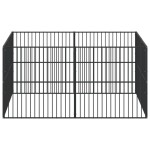 vidaXL Țarc pentru câini cu 8 panouri, negru, oțel galvanizat vidaXL Țarc pentru câini cu 8 panouri, negru, oțel galvanizat