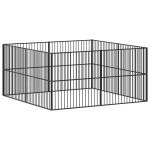 vidaXL Țarc pentru câini cu 8 panouri, negru, oțel galvanizat vidaXL Țarc pentru câini cu 8 panouri, negru, oțel galvanizat