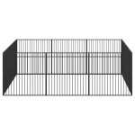 vidaXL Țarc pentru câini cu 12 panouri, negru, oțel galvanizat vidaXL Țarc pentru câini cu 12 panouri, negru, oțel galvanizat