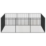 vidaXL Țarc pentru câini cu 12 panouri, negru, oțel galvanizat vidaXL Țarc pentru câini cu 12 panouri, negru, oțel galvanizat