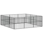 vidaXL Țarc pentru câini cu 12 panouri, negru, oțel galvanizat vidaXL Țarc pentru câini cu 12 panouri, negru, oțel galvanizat
