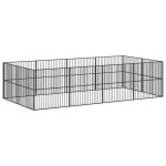 vidaXL Țarc pentru câini cu 12 panouri, negru, oțel galvanizat vidaXL Țarc pentru câini cu 12 panouri, negru, oțel galvanizat