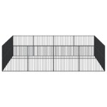 vidaXL Țarc pentru câini cu 16 panouri, negru, oțel galvanizat vidaXL Țarc pentru câini cu 16 panouri, negru, oțel galvanizat