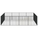 vidaXL Țarc pentru câini cu 16 panouri, negru, oțel galvanizat vidaXL Țarc pentru câini cu 16 panouri, negru, oțel galvanizat