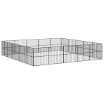 vidaXL Țarc pentru câini cu 20 panouri, negru, oțel galvanizat vidaXL Țarc pentru câini cu 20 panouri, negru, oțel galvanizat