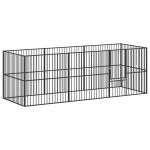 vidaXL Țarc pentru câini cu 8 panouri, negru, oțel galvanizat vidaXL Țarc pentru câini cu 8 panouri, negru, oțel galvanizat