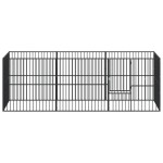 vidaXL Țarc pentru câini cu 8 panouri, negru, oțel galvanizat vidaXL Țarc pentru câini cu 8 panouri, negru, oțel galvanizat