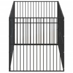 vidaXL Țarc pentru câini cu 8 panouri, negru, oțel galvanizat vidaXL Țarc pentru câini cu 8 panouri, negru, oțel galvanizat