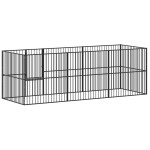 vidaXL Țarc pentru câini cu 8 panouri, negru, oțel galvanizat vidaXL Țarc pentru câini cu 8 panouri, negru, oțel galvanizat