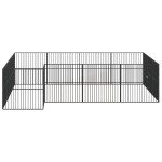 vidaXL Țarc pentru câini cu 16 panouri, negru, oțel galvanizat vidaXL Țarc pentru câini cu 16 panouri, negru, oțel galvanizat