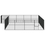 vidaXL Țarc pentru câini cu 20 panouri, negru, oțel galvanizat vidaXL Țarc pentru câini cu 20 panouri, negru, oțel galvanizat