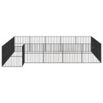 vidaXL Țarc pentru câini cu 20 panouri, negru, oțel galvanizat vidaXL Țarc pentru câini cu 20 panouri, negru, oțel galvanizat