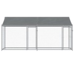 vidaXL Cușcă câini cu acoperiș și uși, gri, 4x2x2 m, oțel galvanizat vidaXL Cușcă câini cu acoperiș și uși, gri, 4x2x2 m, oțel galvanizat