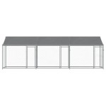 vidaXL Cușcă câini cu acoperiș și uși, gri, 6x2x2 m, oțel galvanizat vidaXL Cușcă câini cu acoperiș și uși, gri, 6x2x2 m, oțel galvanizat