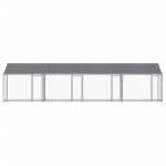 vidaXL Cușcă câini cu acoperiș și uși, gri, 8x2x2 m, oțel galvanizat vidaXL Cușcă câini cu acoperiș și uși, gri, 8x2x2 m, oțel galvanizat