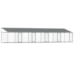 vidaXL Cușcă câini cu acoperiș și uși, gri, 10x2x2 m, oțel galvanizat vidaXL Cușcă câini cu acoperiș și uși, gri, 10x2x2 m, oțel galvanizat