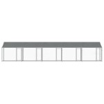 vidaXL Cușcă câini cu acoperiș și uși, gri, 10x2x2 m, oțel galvanizat vidaXL Cușcă câini cu acoperiș și uși, gri, 10x2x2 m, oțel galvanizat