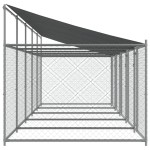 vidaXL Cușcă câini cu acoperiș și uși, gri, 10x2x2 m, oțel galvanizat vidaXL Cușcă câini cu acoperiș și uși, gri, 10x2x2 m, oțel galvanizat