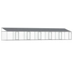vidaXL Cușcă câini cu acoperiș și uși, gri, 12x2x2 m, oțel galvanizat vidaXL Cușcă câini cu acoperiș și uși, gri, 12x2x2 m, oțel galvanizat