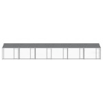 vidaXL Cușcă câini cu acoperiș și uși, gri, 12x2x2 m, oțel galvanizat vidaXL Cușcă câini cu acoperiș și uși, gri, 12x2x2 m, oțel galvanizat