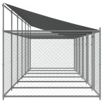 vidaXL Cușcă câini cu acoperiș și uși, gri, 12x2x2 m, oțel galvanizat vidaXL Cușcă câini cu acoperiș și uși, gri, 12x2x2 m, oțel galvanizat