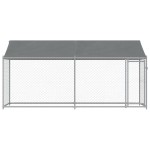 vidaXL Cușcă câini cu acoperiș și uși, gri, 4x2x2 m, oțel galvanizat vidaXL Cușcă câini cu acoperiș și uși, gri, 4x2x2 m, oțel galvanizat