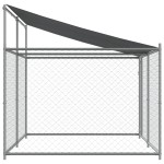 vidaXL Cușcă câini cu acoperiș și uși, gri, 4x2x2 m, oțel galvanizat vidaXL Cușcă câini cu acoperiș și uși, gri, 4x2x2 m, oțel galvanizat