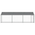 vidaXL Cușcă câini cu acoperiș și uși, gri, 6x2x2 m, oțel galvanizat vidaXL Cușcă câini cu acoperiș și uși, gri, 6x2x2 m, oțel galvanizat