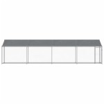 vidaXL Cușcă câini cu acoperiș și uși, gri, 8x2x2 m, oțel galvanizat vidaXL Cușcă câini cu acoperiș și uși, gri, 8x2x2 m, oțel galvanizat