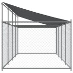 vidaXL Cușcă câini cu acoperiș și uși, gri, 8x2x2 m, oțel galvanizat vidaXL Cușcă câini cu acoperiș și uși, gri, 8x2x2 m, oțel galvanizat